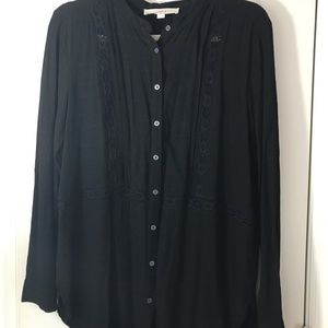 Ann Taylor Loft black top blouse